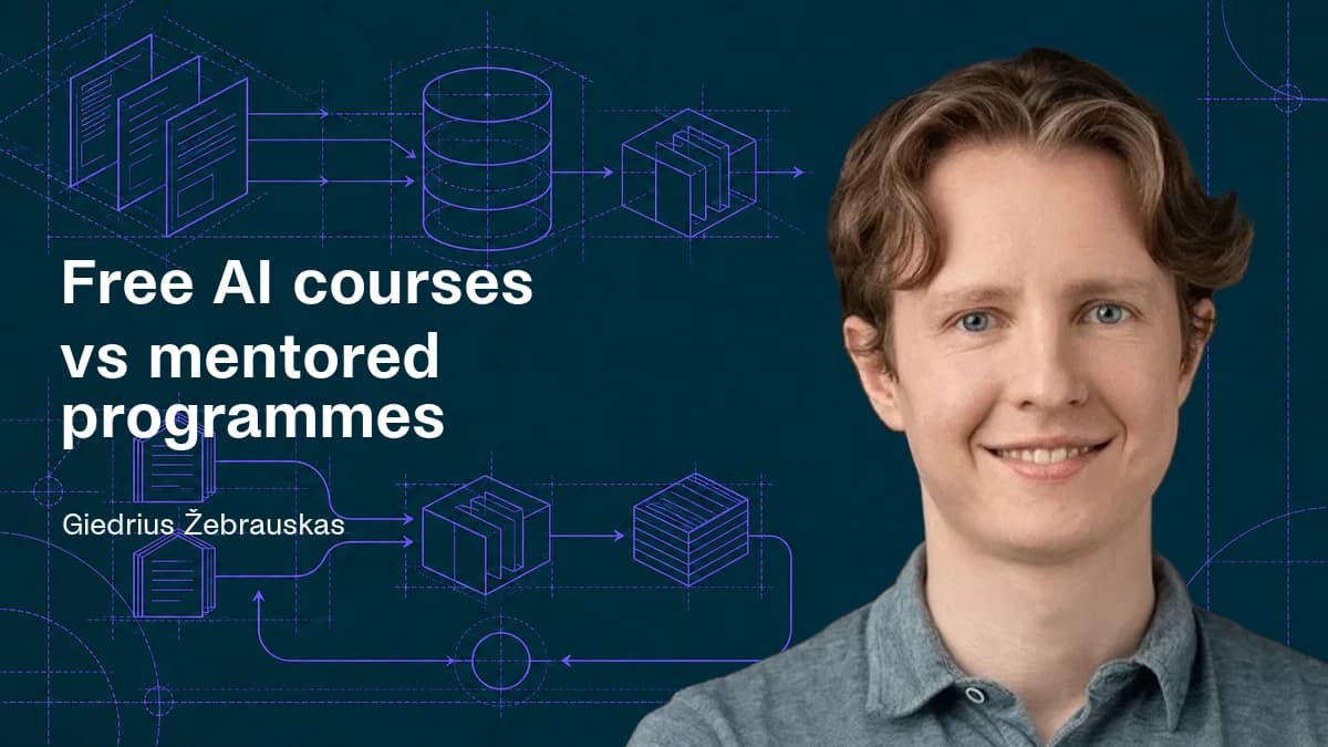 Free AI courses vs mentored programmes in 2026: when each one makes sense