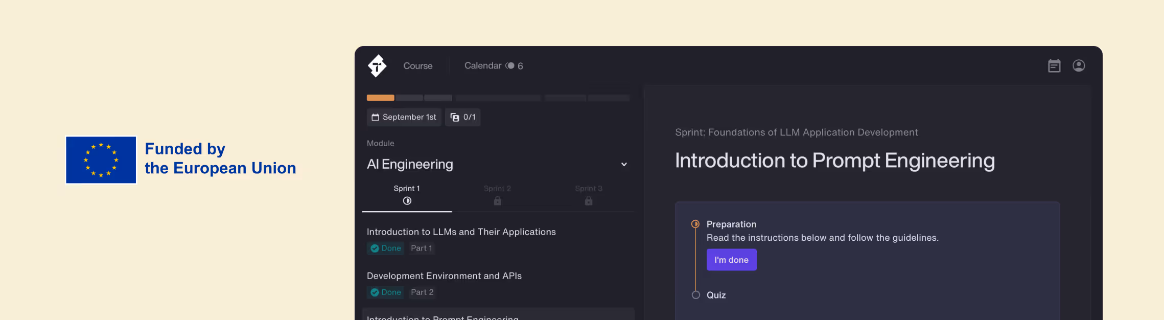 Intra learning platform interface